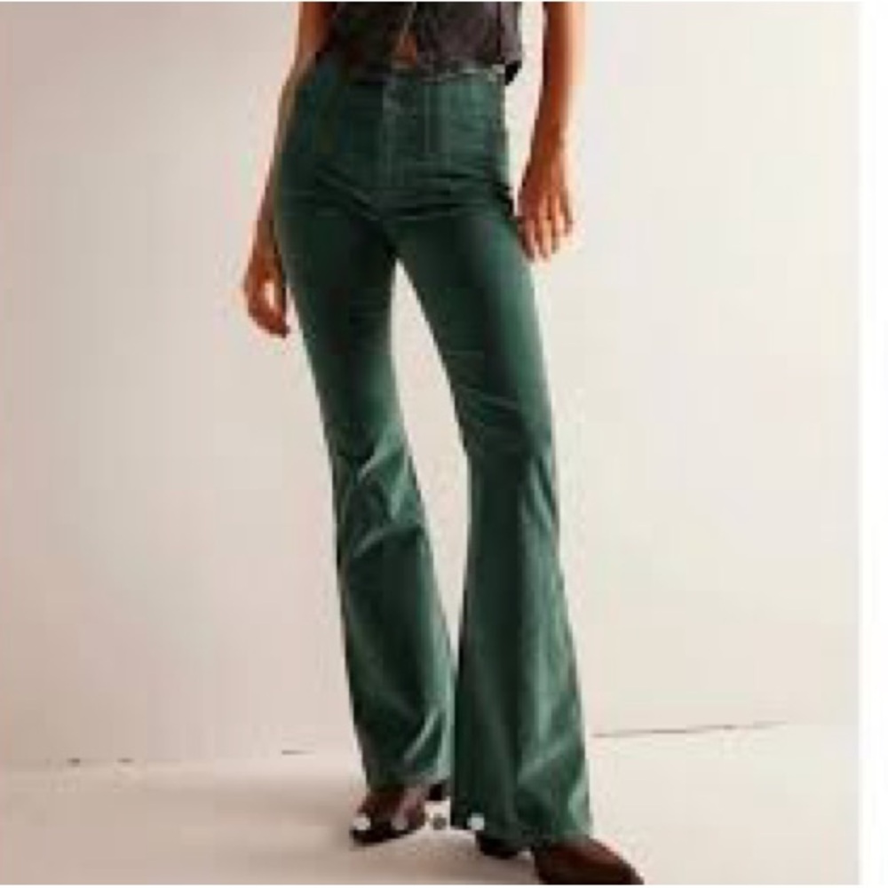 FREE PEOPLE We The‎ Free Teal Jayde Cord Flare Jeans